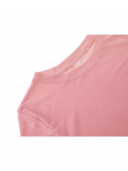 T Shirt See Through Transparent Mesh Tops Long Sleeve T-shirt Pink Green Top Basic Tops for