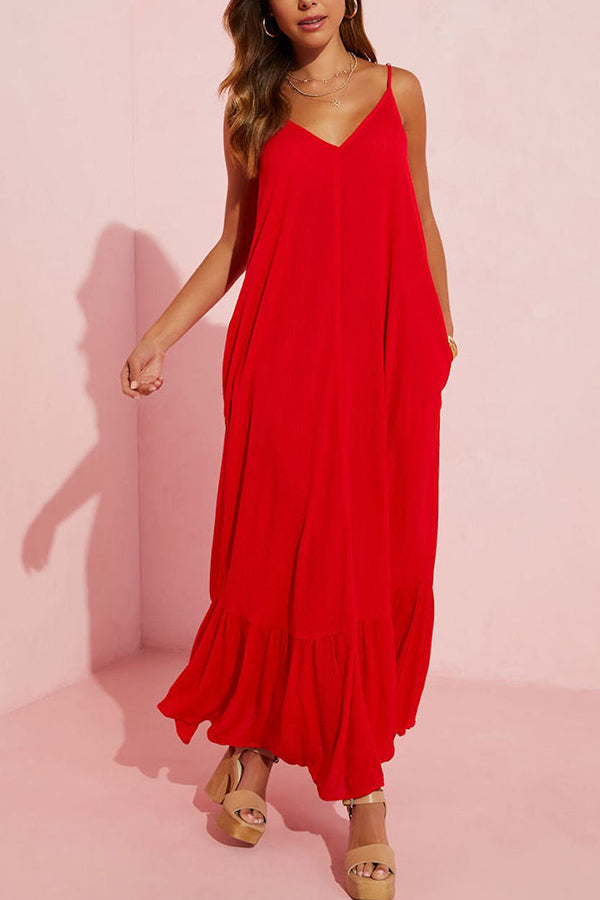 Kimonie Pocket Plain Maxi Dress