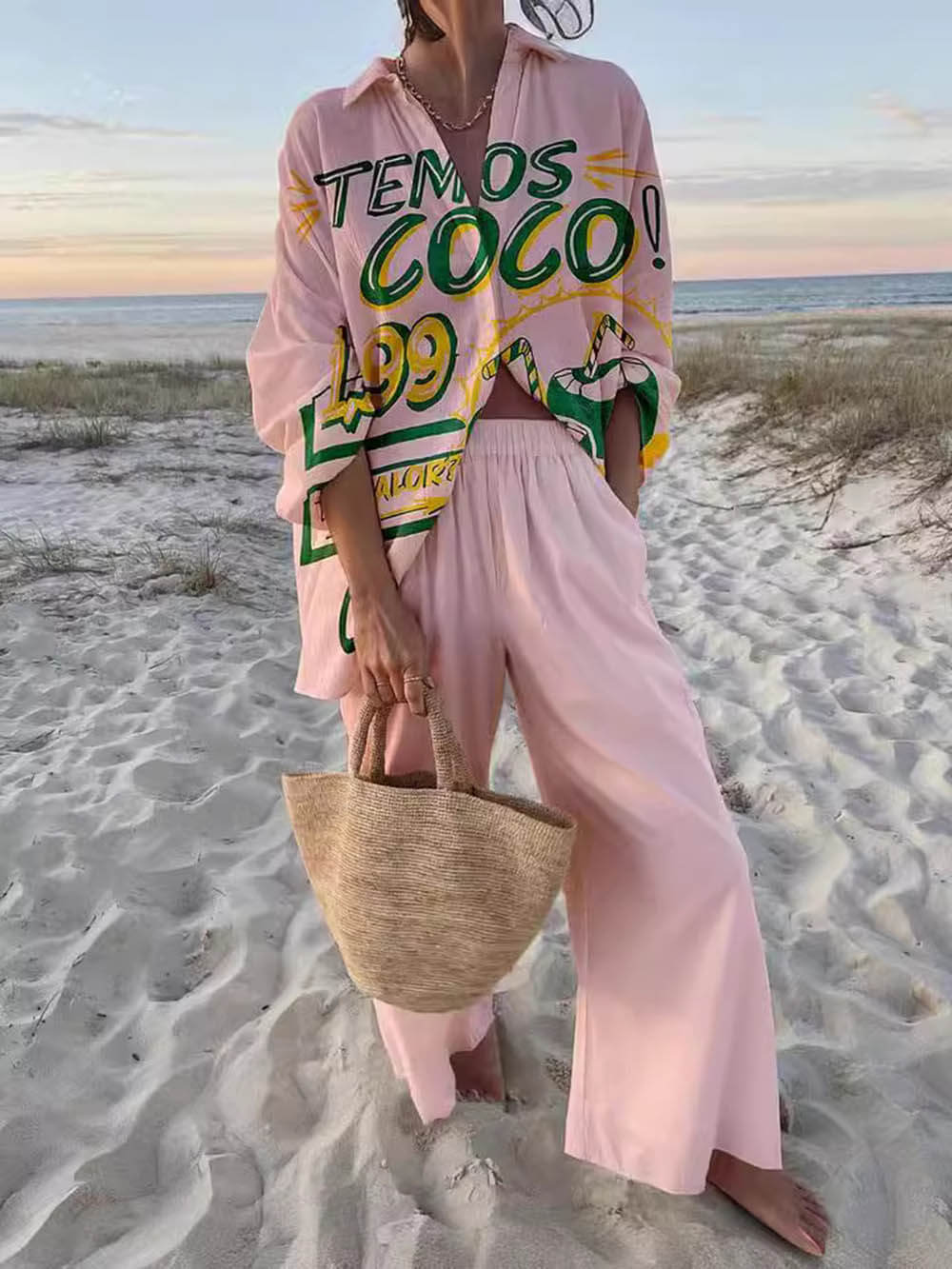 Unique Vacation Style Loose Elastic Wide-leg Pants