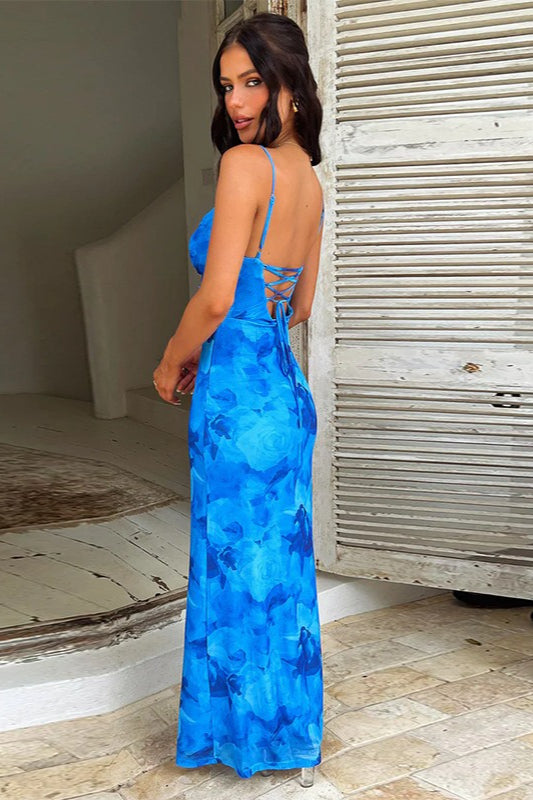 Pouch Neck Sleeveless Bodycon Maxi Dress