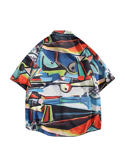 Retro Graphic Print Two-piece Set