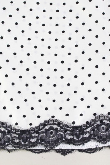 Lace-trim V-neck Polka Dot Halter Backless Mini Dress