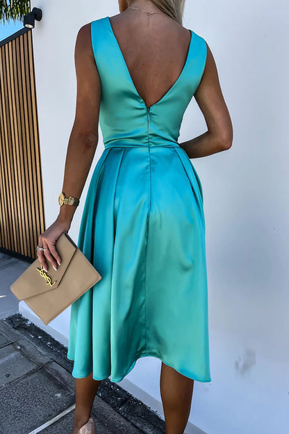Hold You in My Memory Satin Midi Dress
