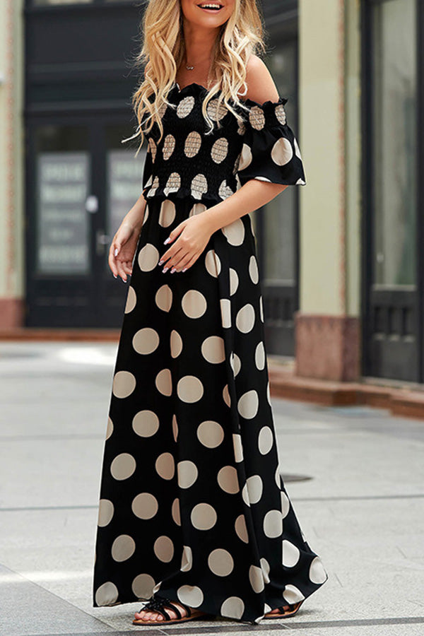 Elastic Temperament Polka Dot Printed Skirt