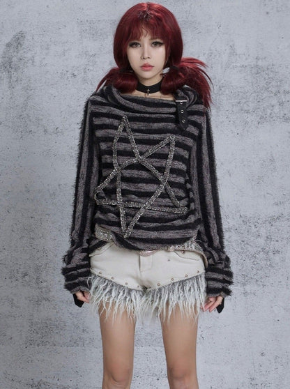 Ariadnaw Feather-trim Denim Shorts - Off-white ()