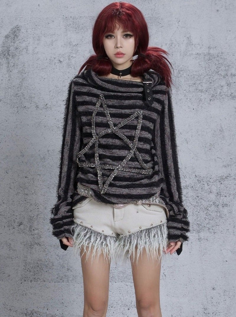 Ariadnaw Feather-trim Denim Shorts - Off-white ()