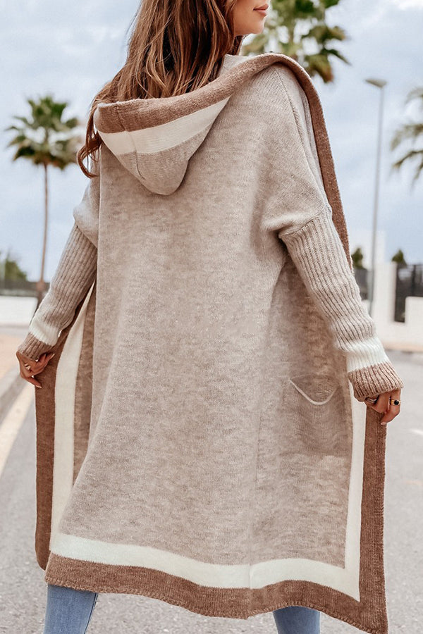 Autumn and Winter All-match Hooded Long Cardigan Sweater Jacket