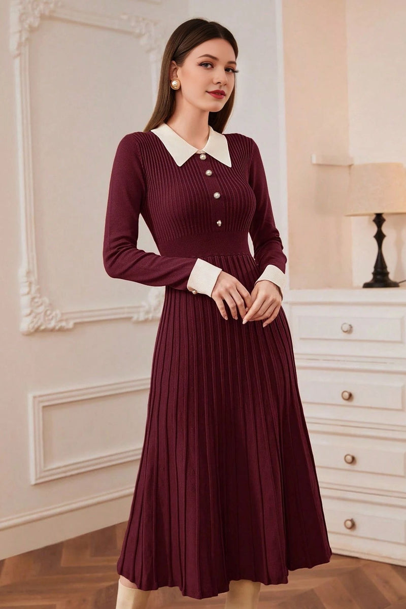 Knit A-line Sweater Dress