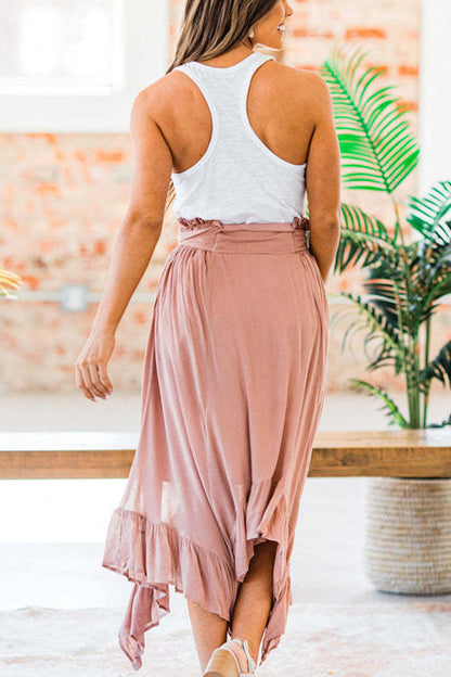 High Waist Irregular Splicing All-match Skirt