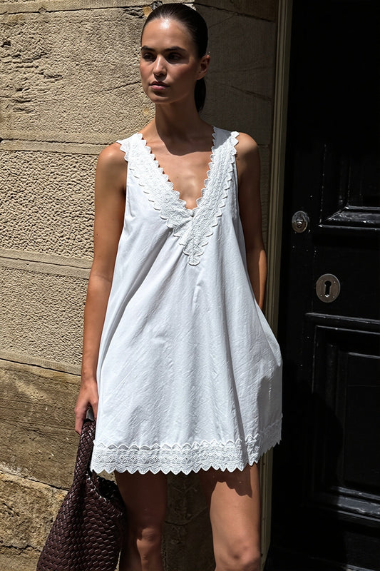 Pure Cotton Spaghetti Strap Mini Dress