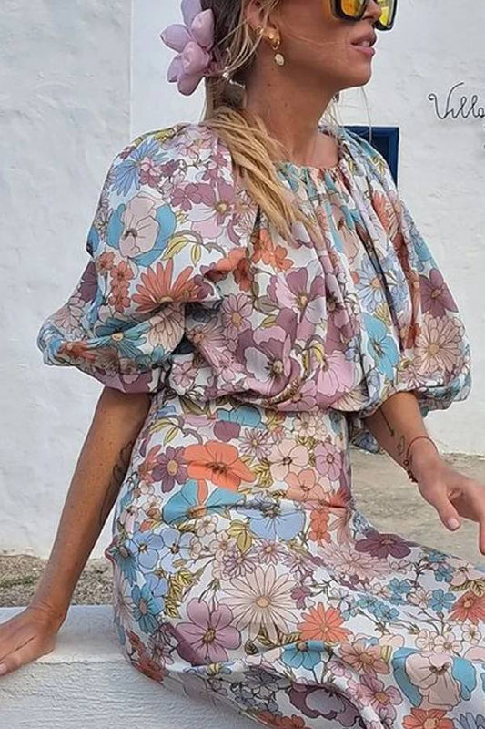 Holiday Print Top \u0026 Skirt Two-piece Set