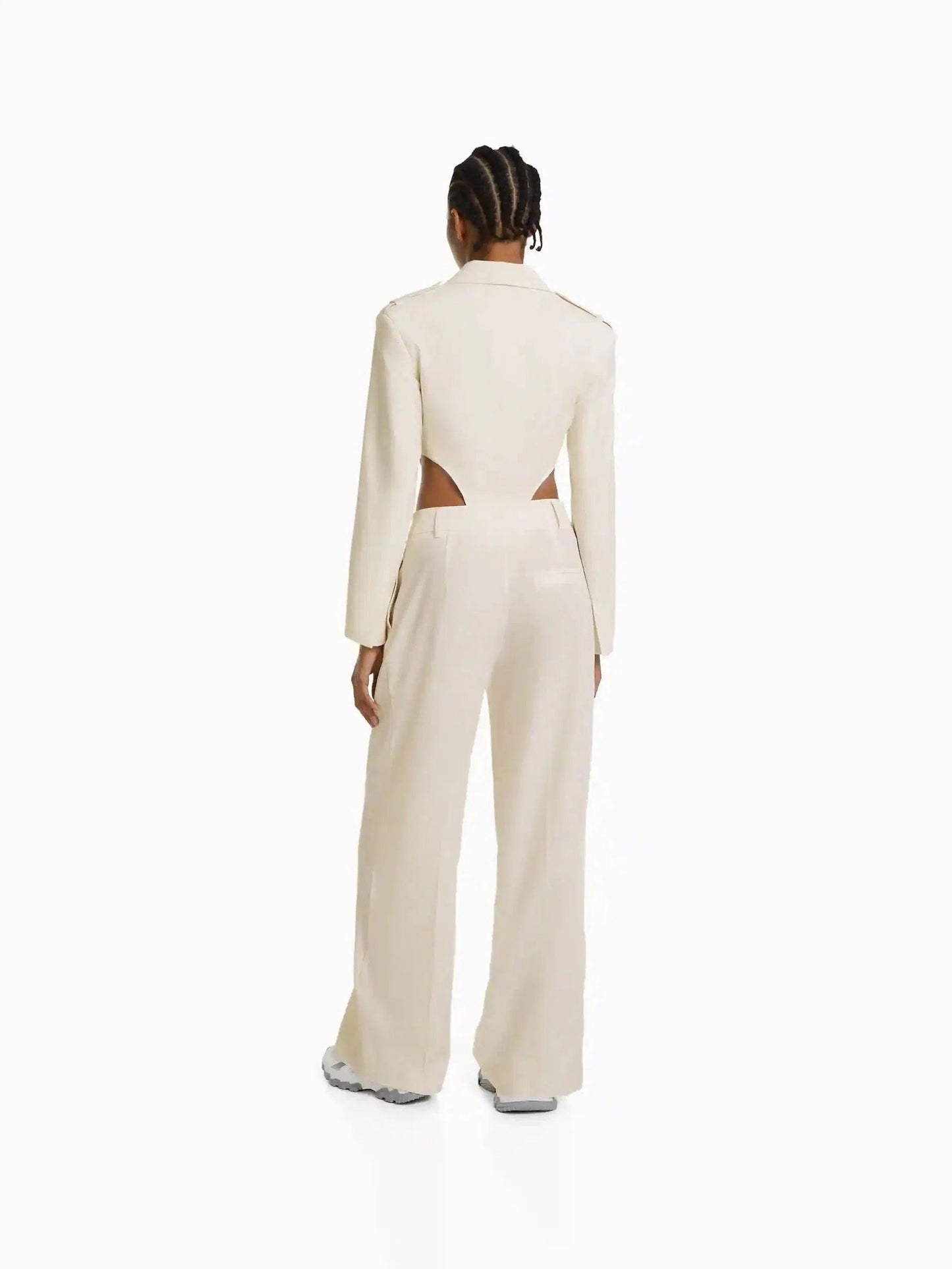 Bodysuit Style Blazer & Wide Leg Pants Coord Set