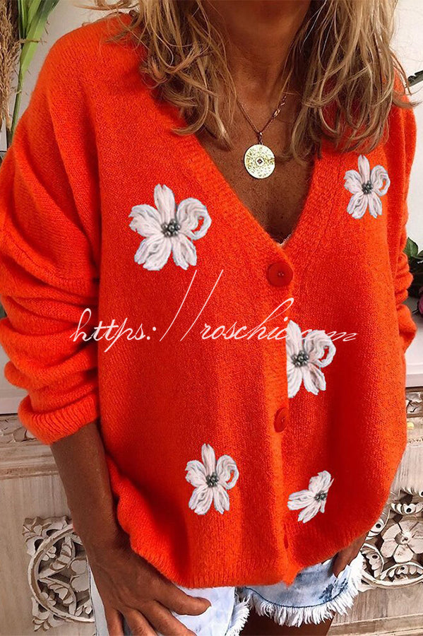 Knit Single Breasted Long Sleeved Cardigan Coats