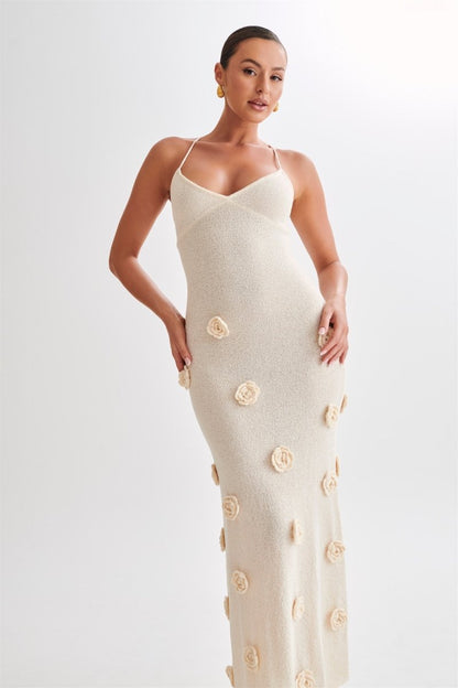 Edwina V-neck Knitted Maxi Dress