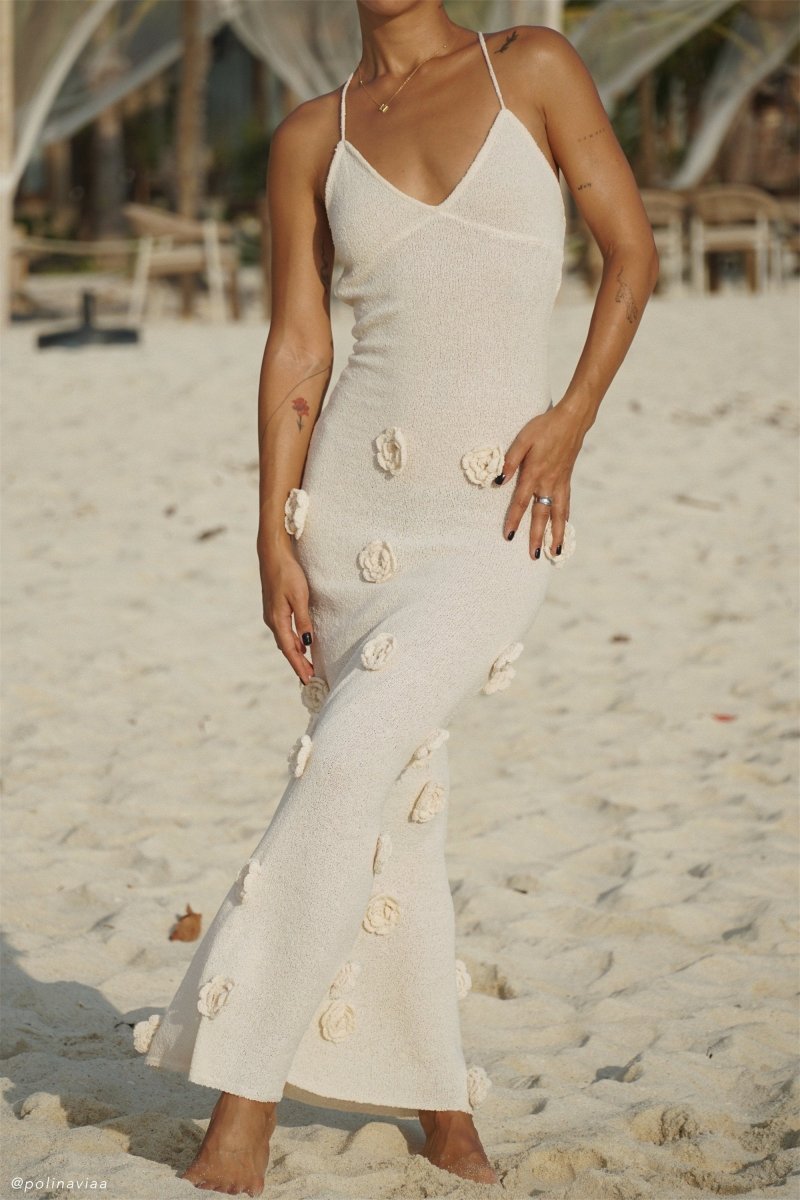 Edwina V-neck Knitted Maxi Dress