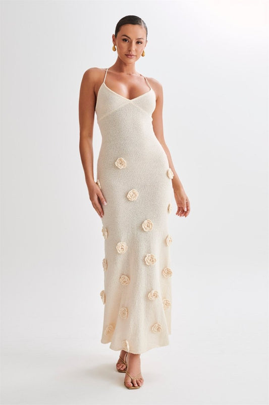 Edwina V-neck Knitted Maxi Dress