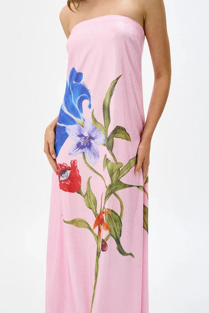 Special Night Sequin Print Off Shoulder A-line Maxi Dress
