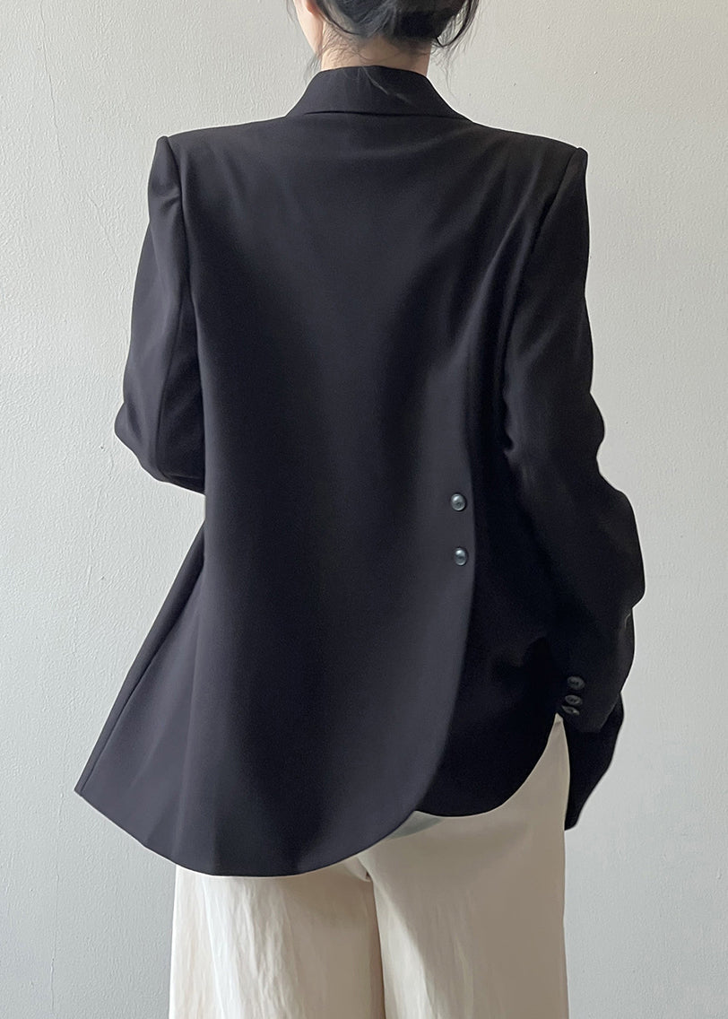 Black Pockets Boutique Suit Coats Notched Fall Wd013