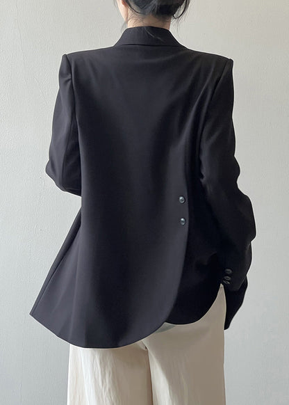 Black Pockets Boutique Suit Coats Notched Fall Wd013
