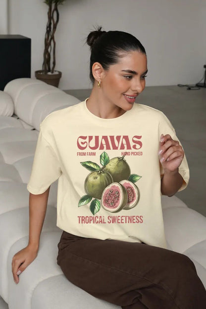 Loose Cotton Fruit Print T-shirt
