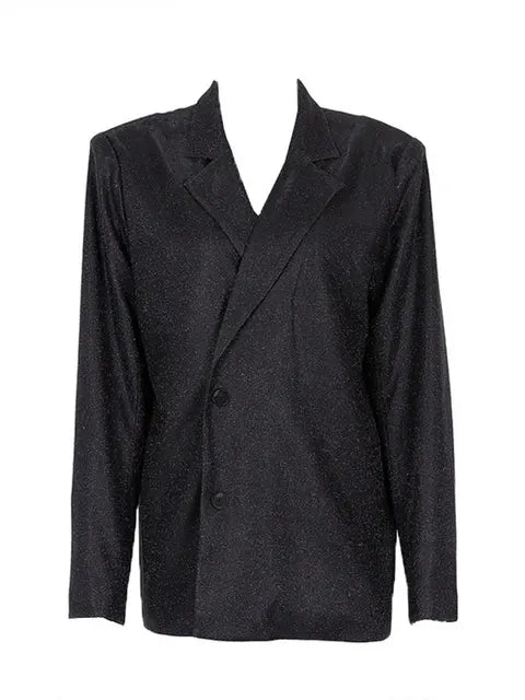 Party Sliver Glitter Three Piece Blazer Sets for Clubwear Sparkly Bra and Pants 2 Piece Mathcing Set New