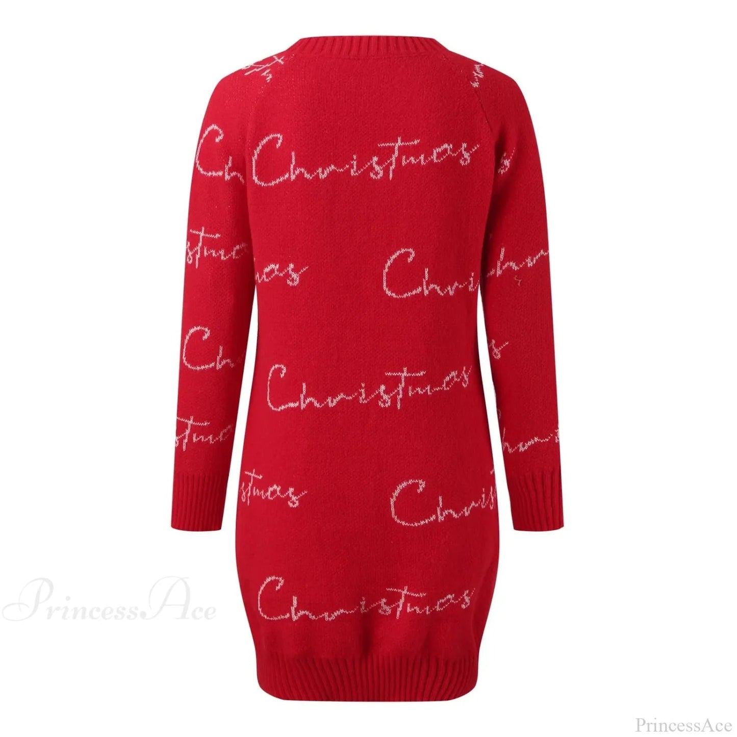 Full Sleeve O-neck Jacquard Dress Christmas Sweater