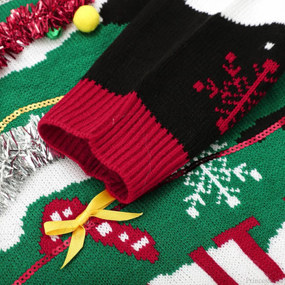 Red O-neck Loose Pullover New Year Christmas Sweater