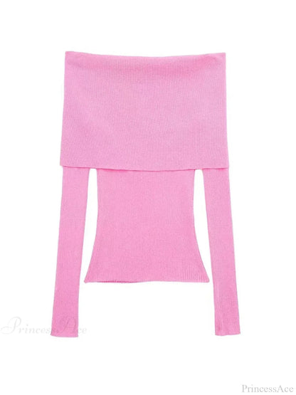 Slim Green Off-shoulder Long Sleeve Female Christmas Sweater