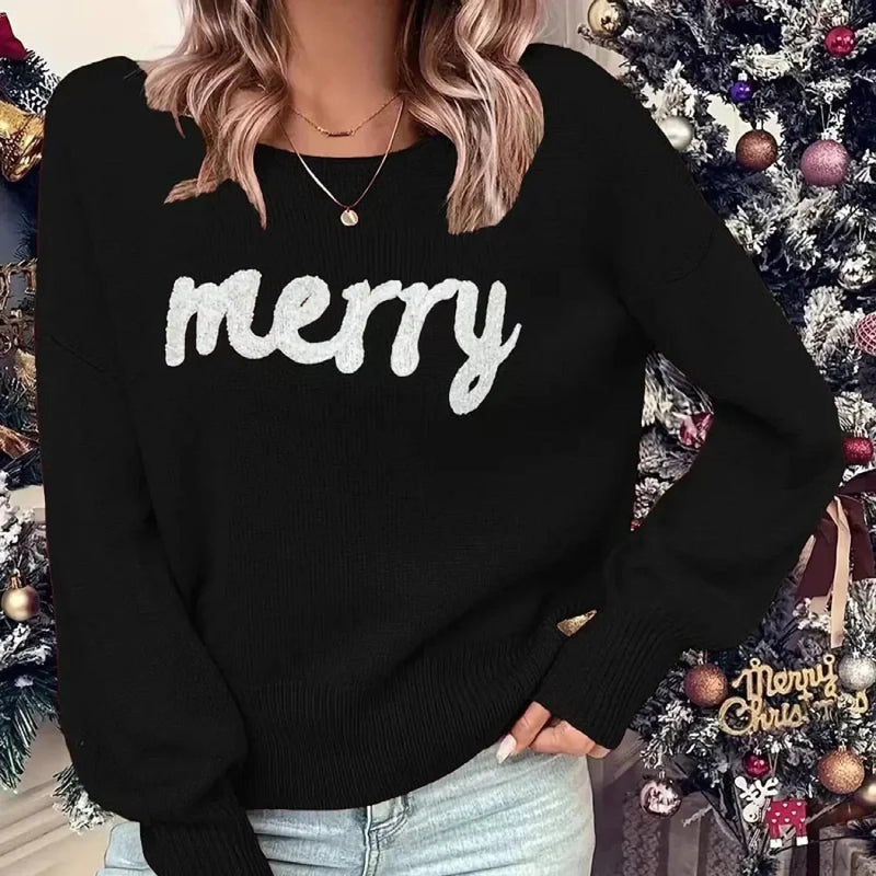 Soft Loose Red Pullover Female Winter Warm Christmas Sweater