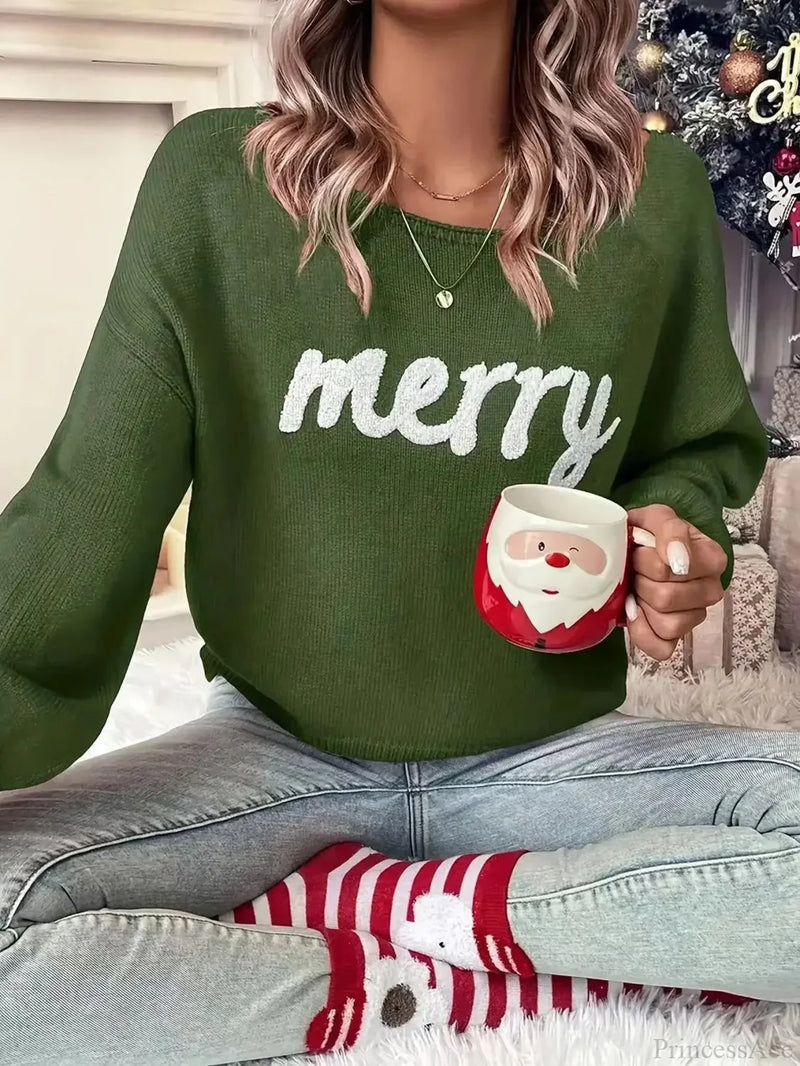 Soft Loose Red Pullover Female Winter Warm Christmas Sweater