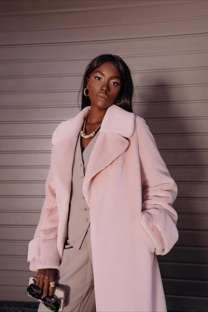 Thickened Plush Faux Fur Overcoat