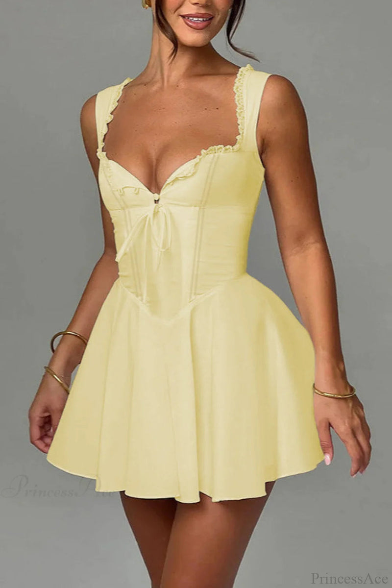 Waist Slim a Line Mini Dress