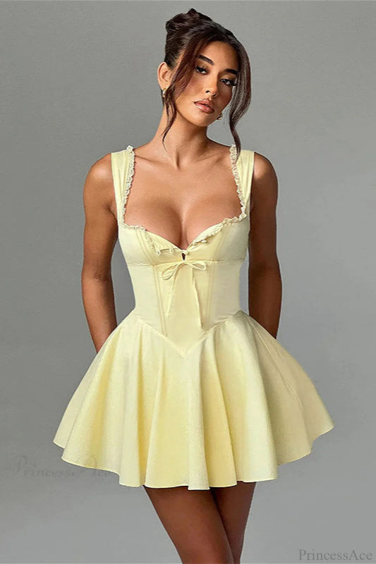 Waist Slim a Line Mini Dress