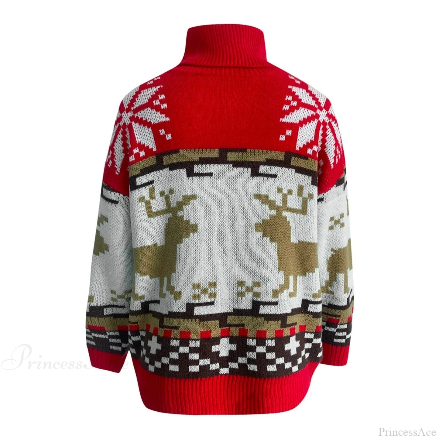 Elk Long Neck Christmas Pullover Sweater