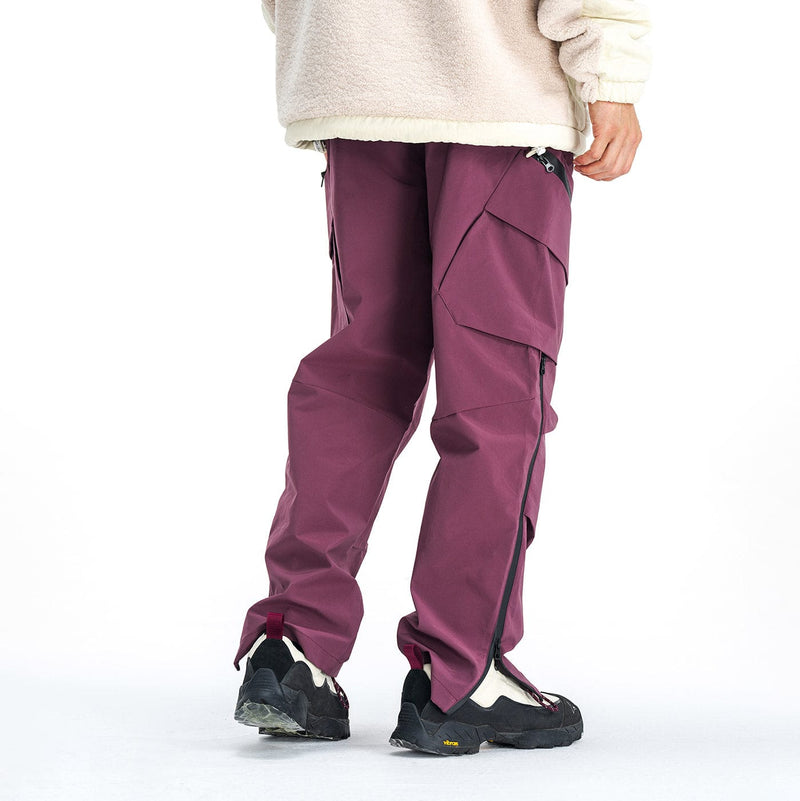 Water-proof Crinkled Cargo Ski Pants