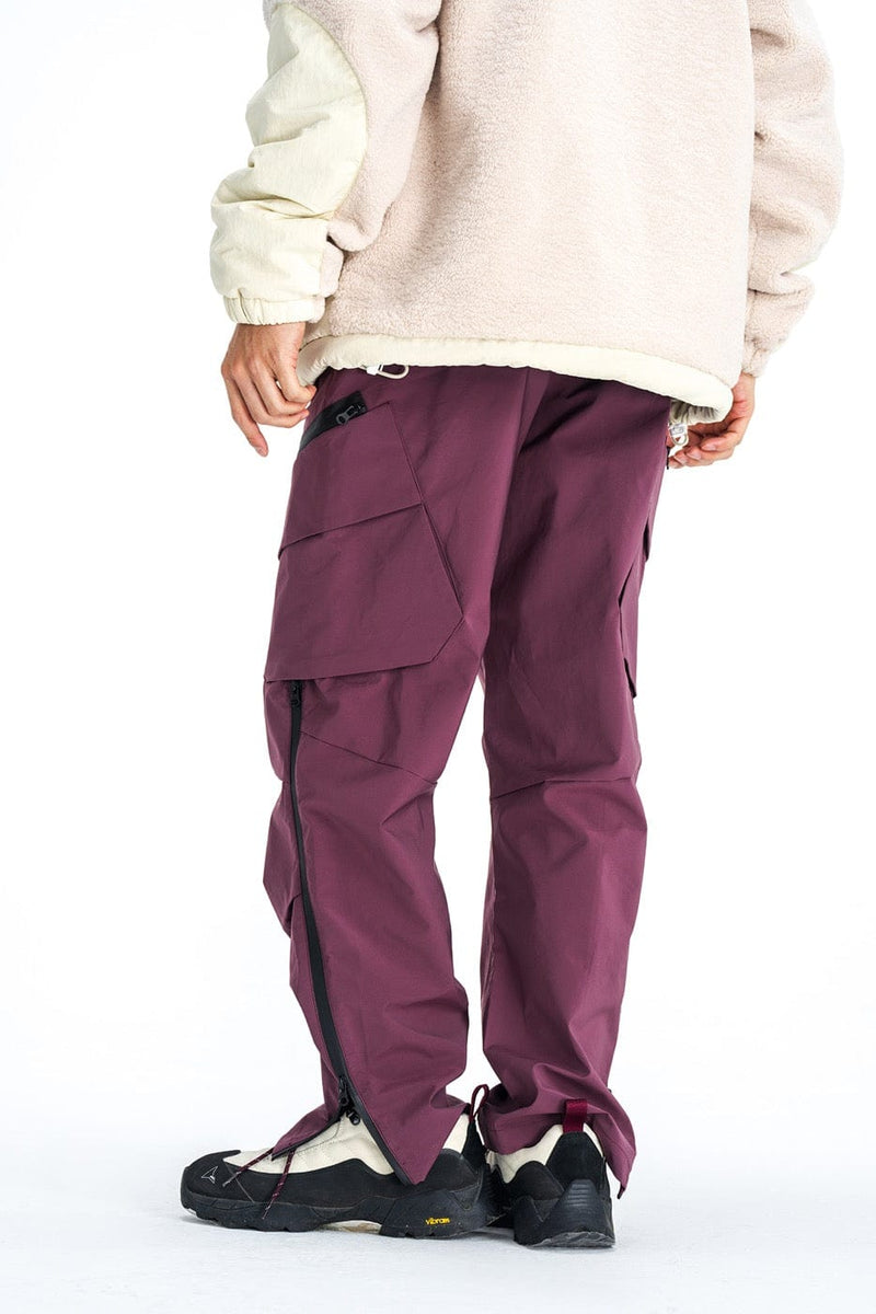 Water-proof Crinkled Cargo Ski Pants