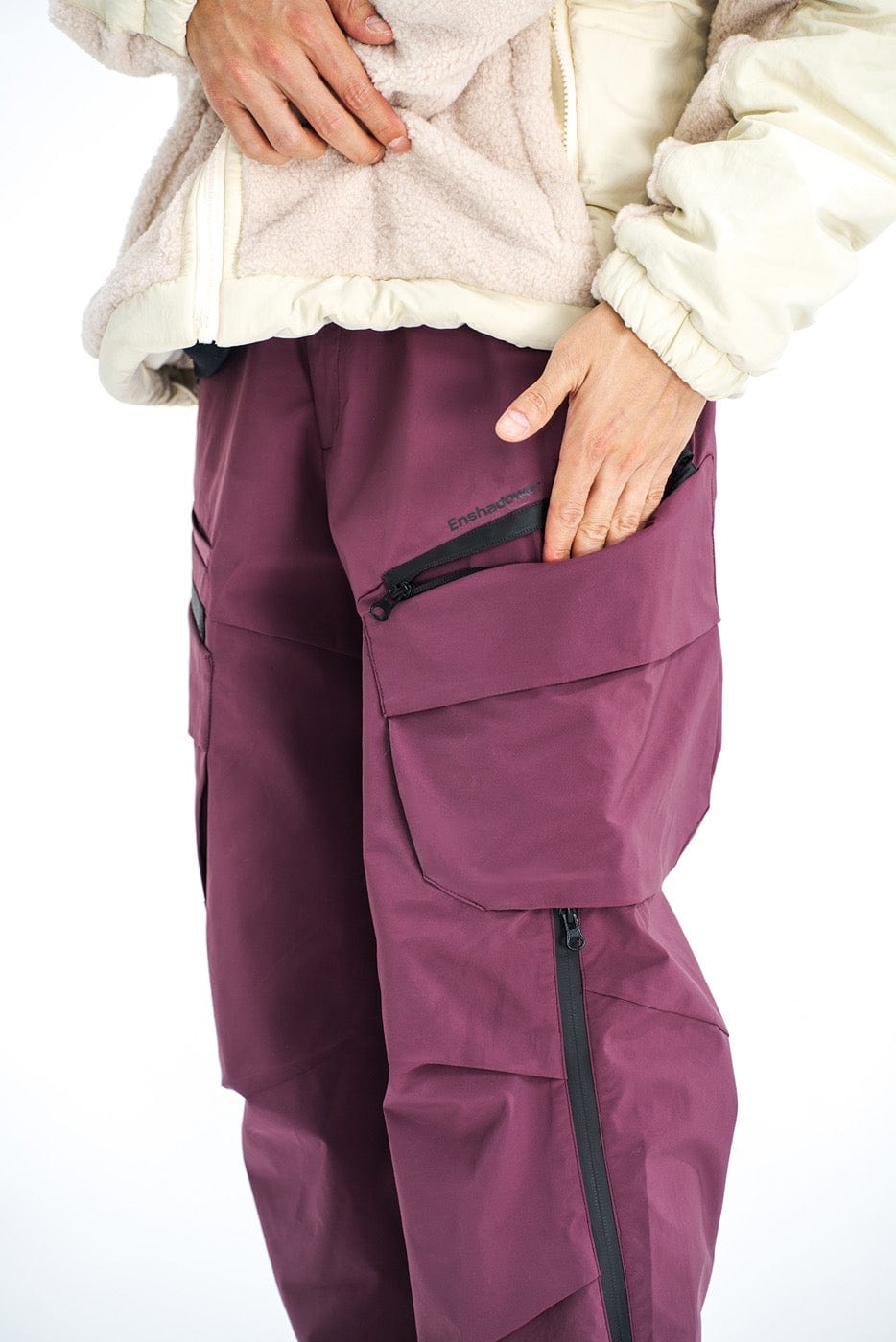 Water-proof Crinkled Cargo Ski Pants