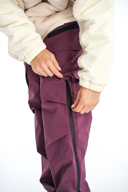 Water-proof Crinkled Cargo Ski Pants