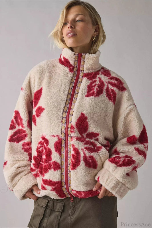 Fleece Stand Collar Zipper Coat