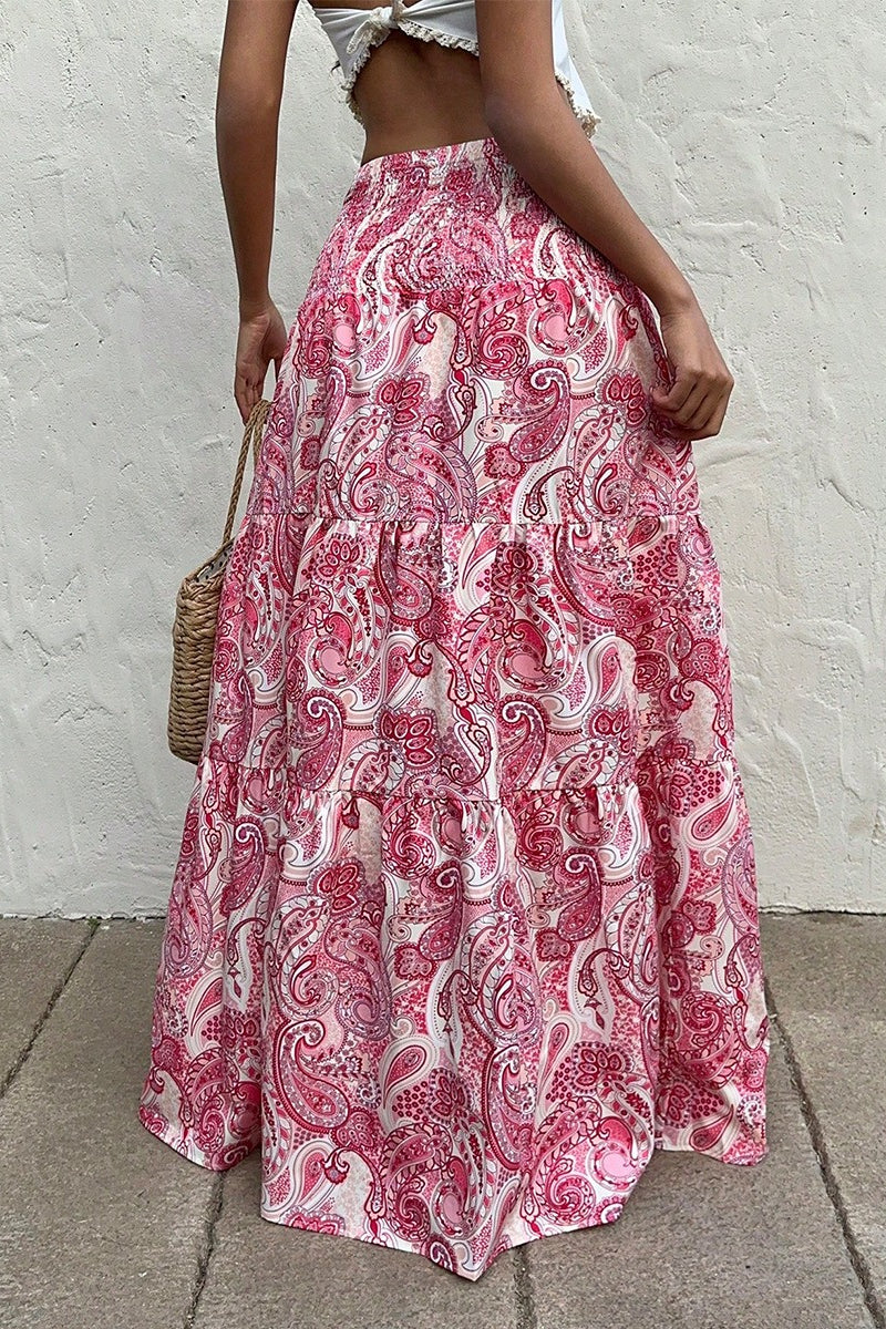 Print A-line Maxi Skirt