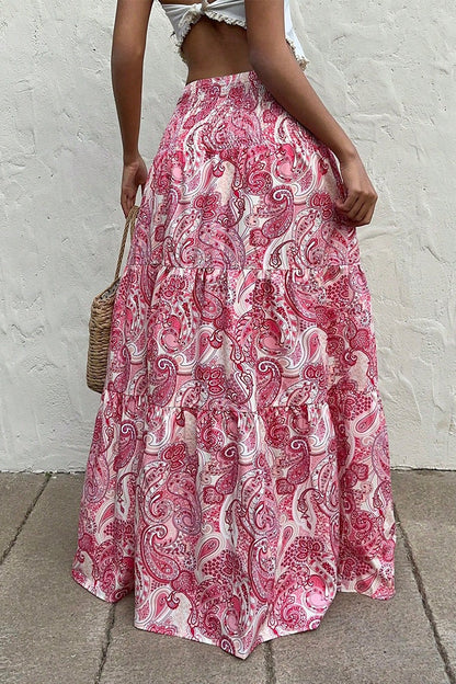 Print A-line Maxi Skirt
