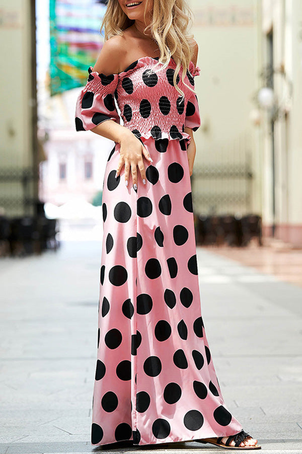 Elastic Temperament Polka Dot Printed Skirt