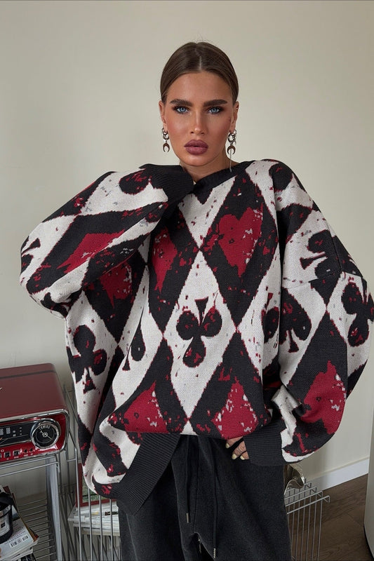 Plaid Gothic Y2k Edgy Knit Sweater