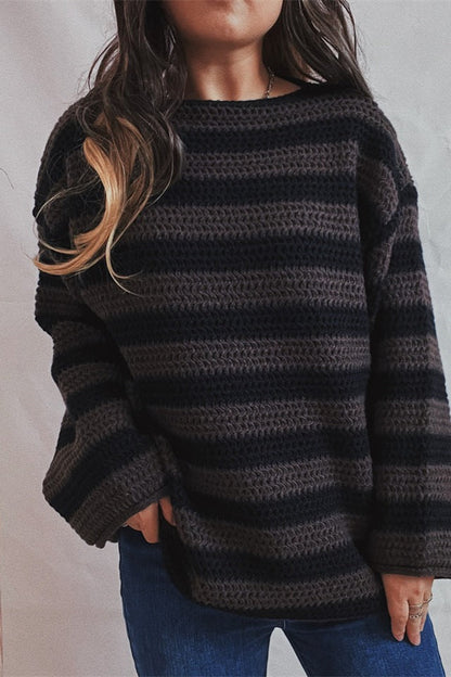 Striped Knit Loose Sweater