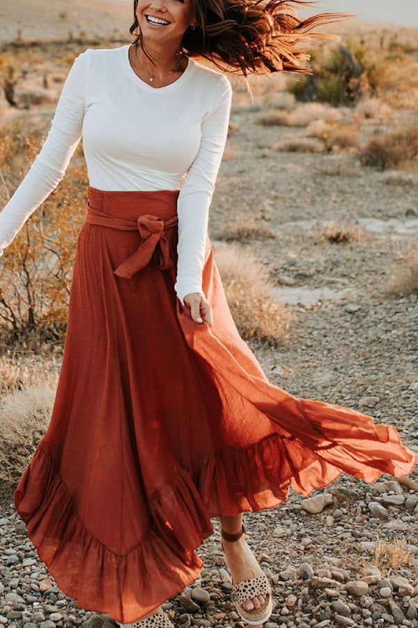 High Waist Irregular Splicing All-match Skirt