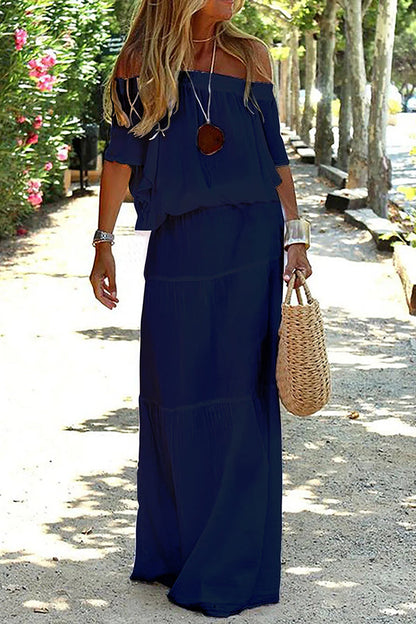 Off Shoulder Beach Maxi Dress