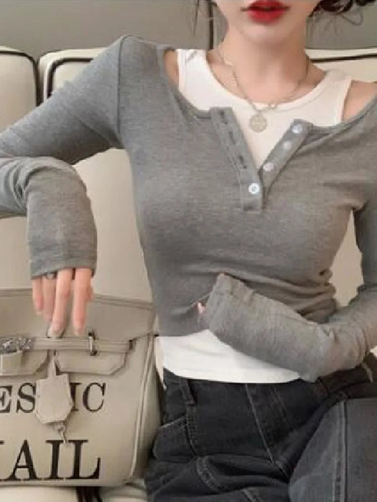 Woman Tshirts Autumn Winter Coat ’s Long-sleeved T-shirt Tops Mujer Camisetas