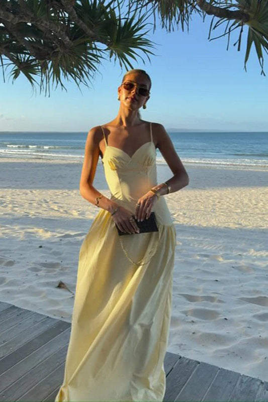 A-line Strap Dress Slim Fit Maxi Dress
