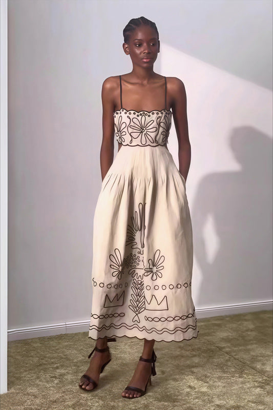 Embroidered Maxi Dress