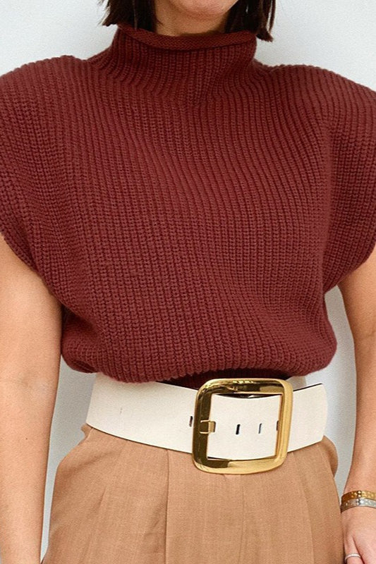 Turtleneck Short Sleeve Sweater